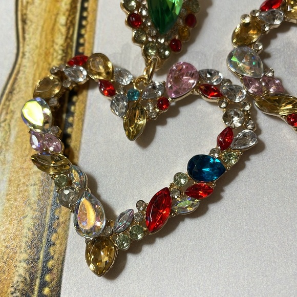 Sold//Nasty Gal Crystal Heart Earrings - Picture 6 of 11